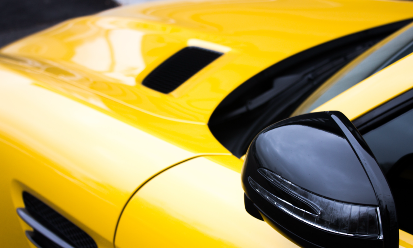 Non branded yellow sports car